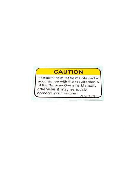 AIR FILTER USE WARNING LABEL AIR FILTER USE WARNING LABEL