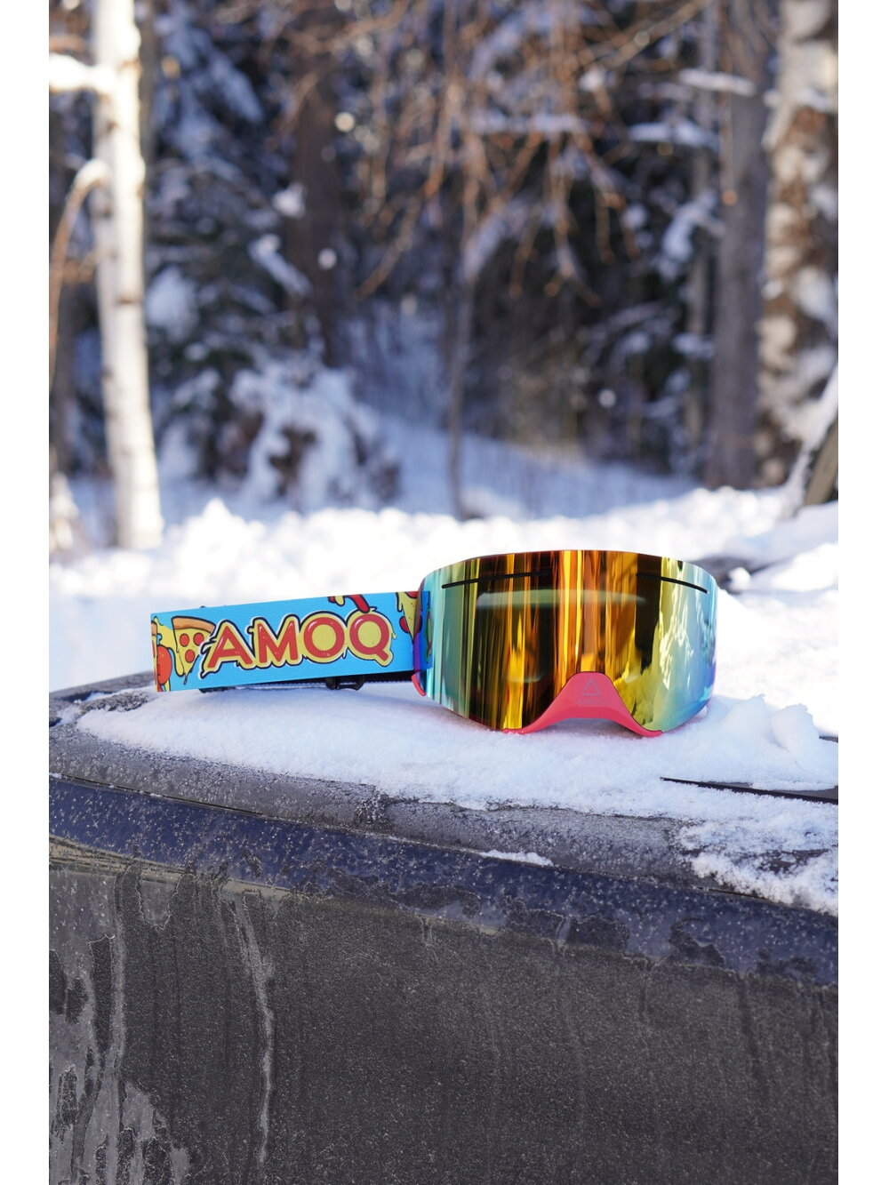 AMOQ Vision Vent+ Magnetic Goggles Pizza - Red Mirror 1 AMOQ Vision Vent+ Magnetic Goggles Pizza - Red Mirror 1
