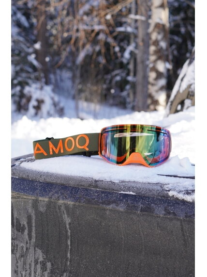 AMOQ Vision Vent+ Magnetic Goggles Military Green/Orange - Gold Mirror 1