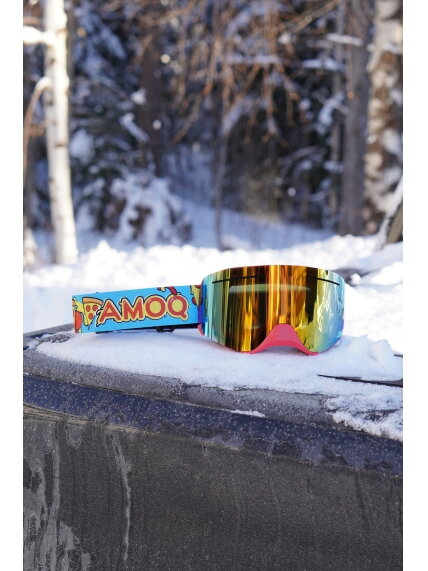 AMOQ Vision Vent+ Magnetic Goggles Pizza - Red Mirror 1