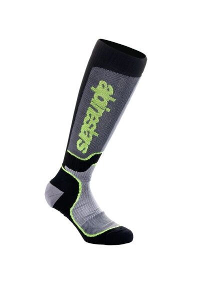 Alpinestars Socks MX Plus Black/Gray/Fluo Yellow Alpinestars Socks MX Plus Black/Gray/Fluo Yellow
