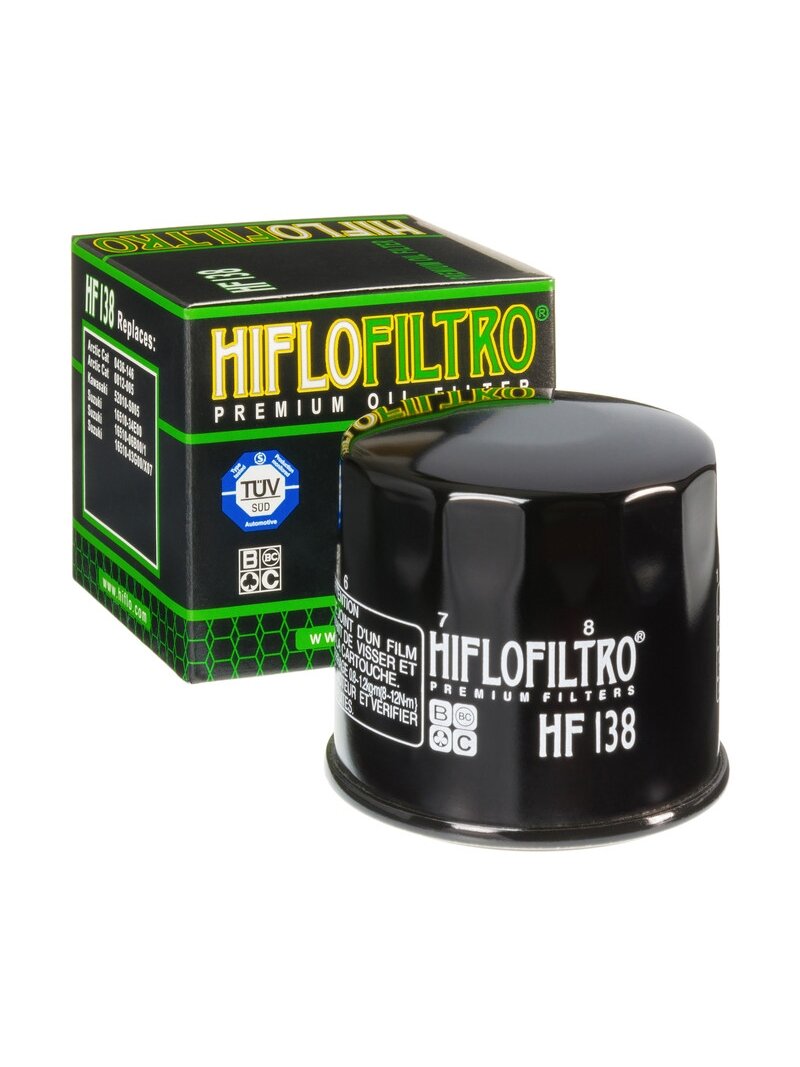 ALYVOS-TEPALŲ FILTRAS HIFLO HF138 APRILIA, CAGIVA, ARCTIK CAT, KAWASAKI, KYMCO,SUZUKI