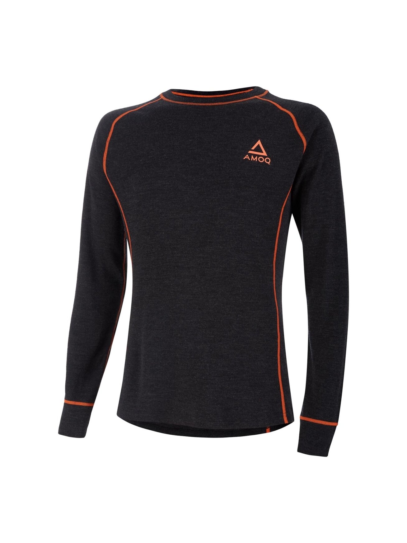 AMOQ 100% Merino Base Layer Jersey Gray/Orange