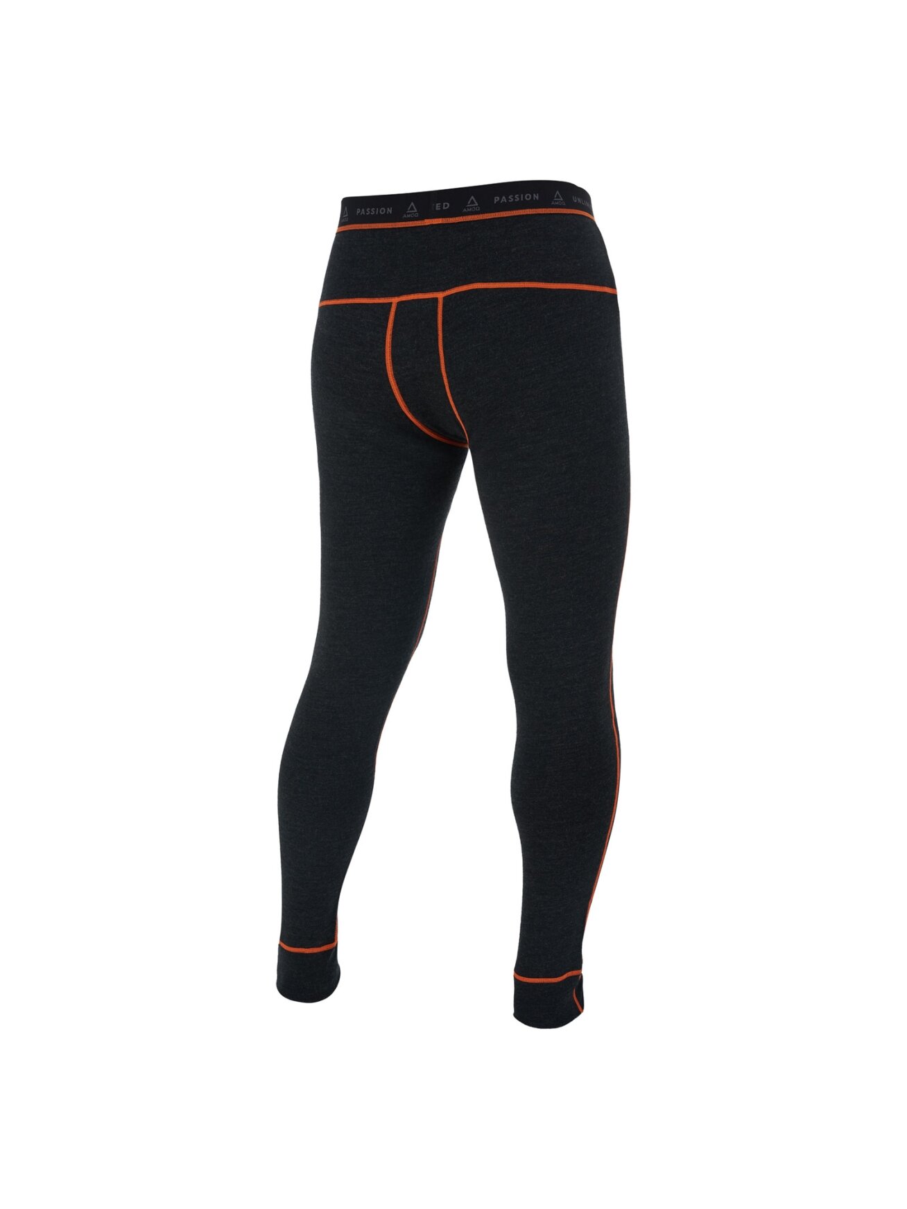 AMOQ 100% Merino Base Layer Pants Gray/Orange 1 AMOQ 100% Merino Base Layer Pants Gray/Orange 1