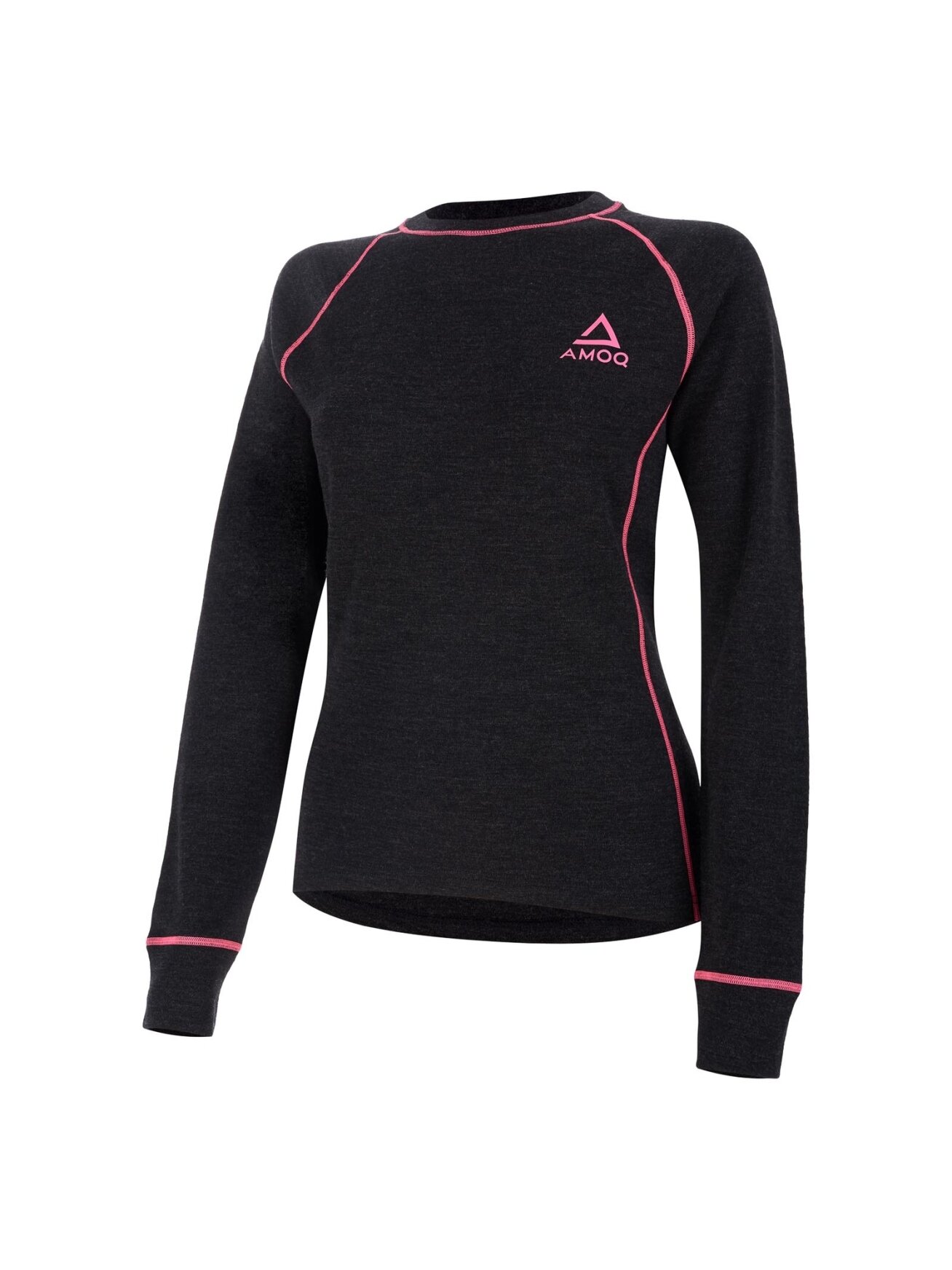 AMOQ 100% Merino W's Base Layer Jersey Gray/Pink
