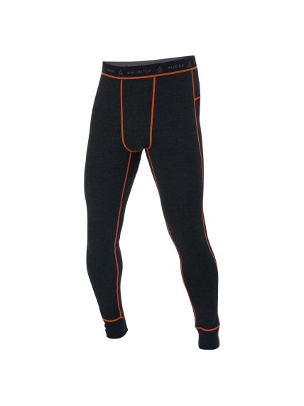 AMOQ 100% Merino Base Layer Pants Gray/Orange AMOQ 100% Merino Base Layer Pants Gray/Orange