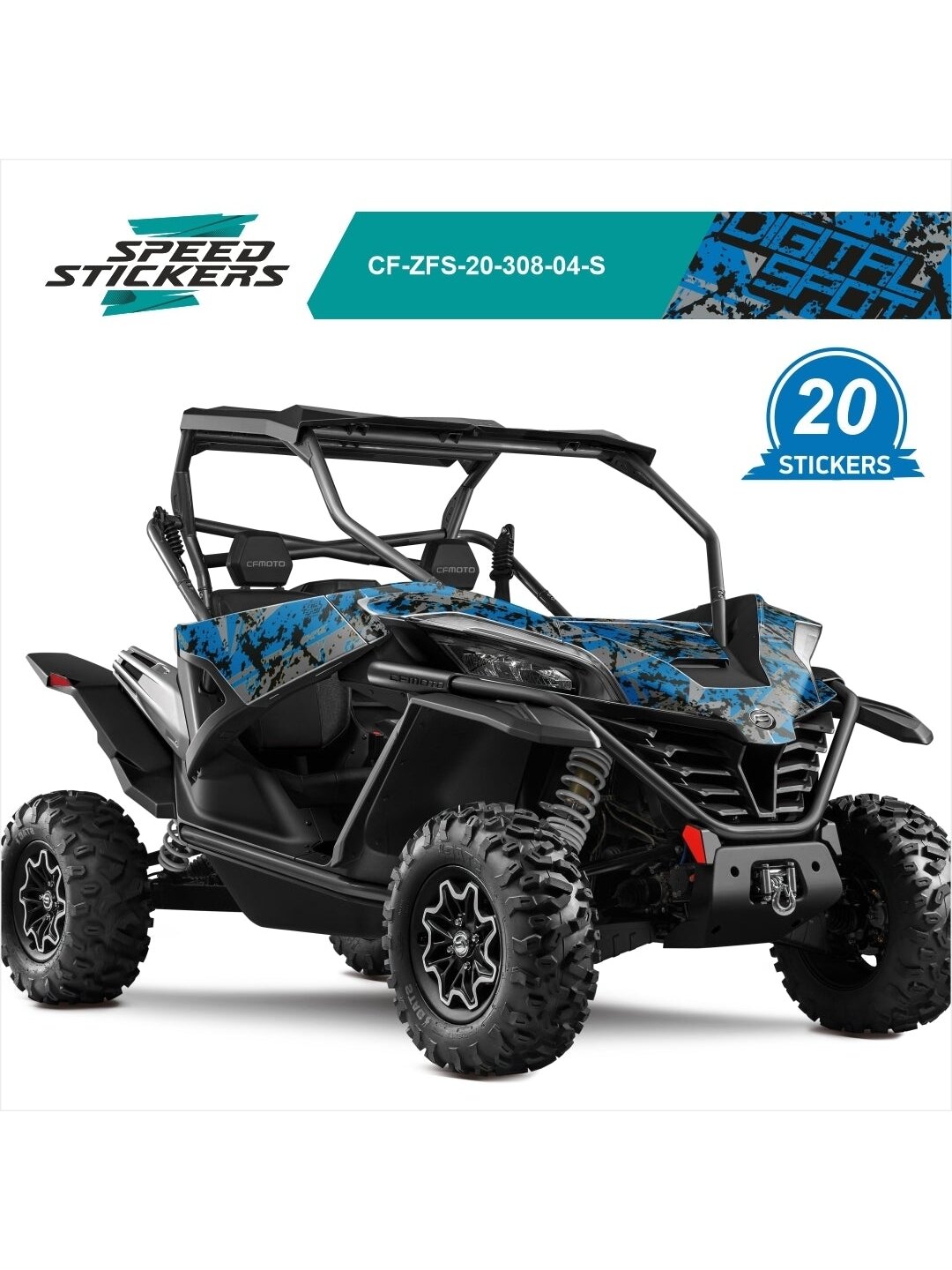 CFMOTO ZFORCE SPORT LIPDUKAI DIGITAL SPOT BLUE GREY