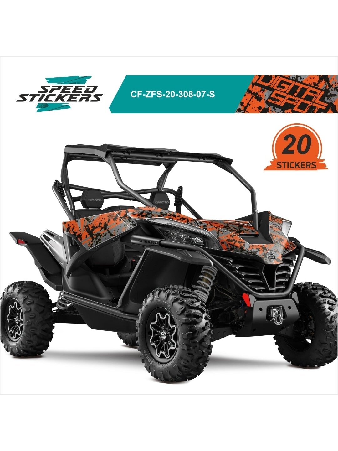 CFMOTO ZFORCE SPORT LIPDUKAI DIGITAL SPOT ORANGE BLACK