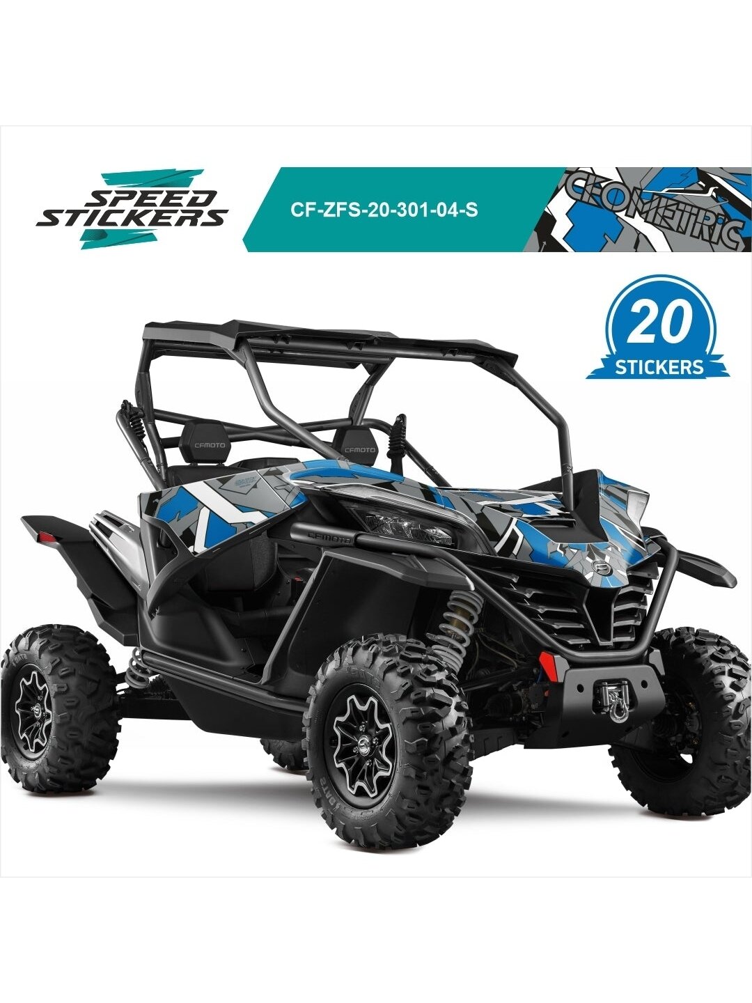 CFMOTO ZFORCE SPORT LIPDUKAI GEOMETRIC BLUE WHITE CFMOTO ZFORCE SPORT LIPDUKAI GEOMETRIC BLUE WHITE