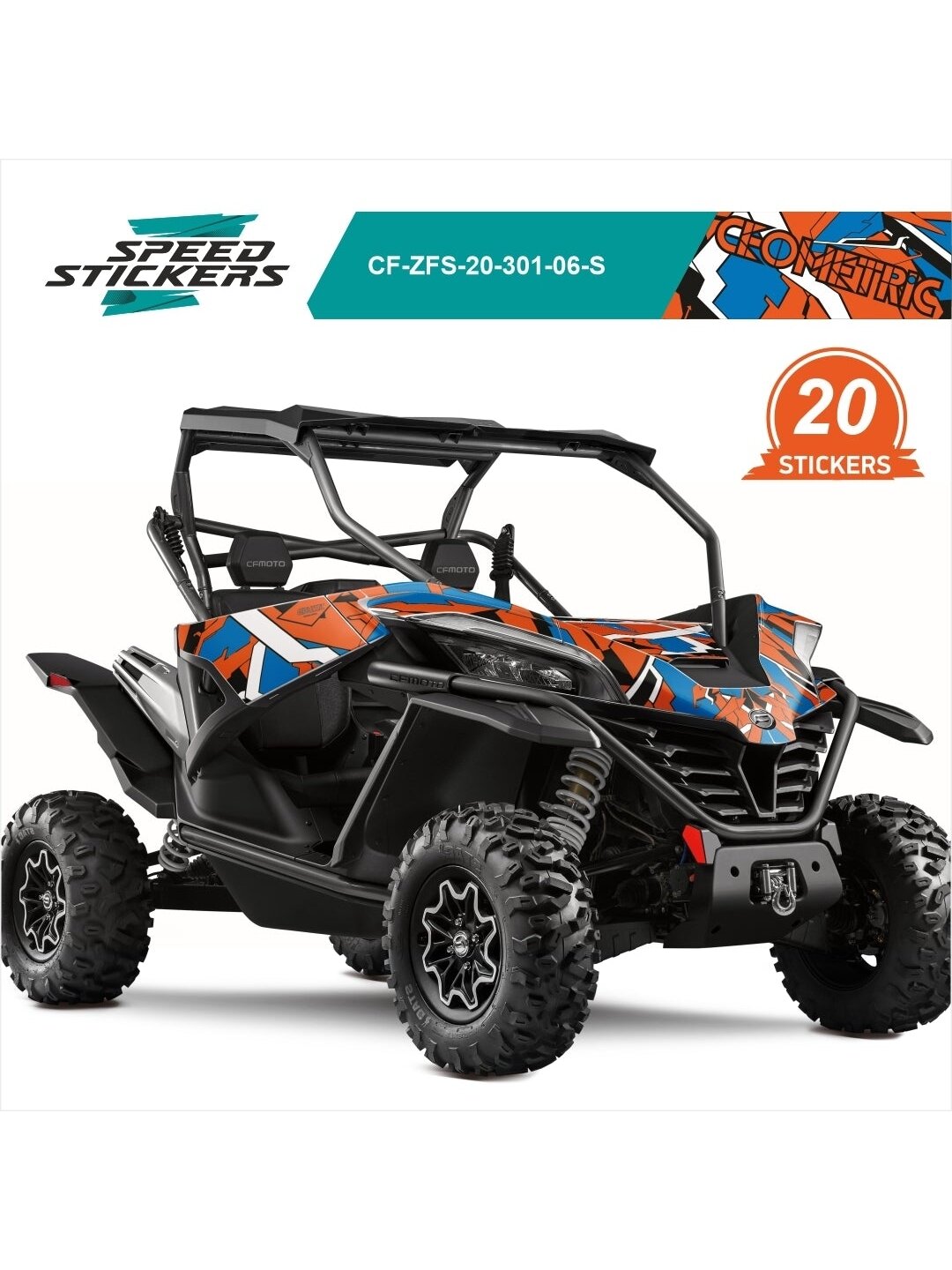 CFMOTO ZFORCE SPORT LIPDUKAI GEOMETRIC ORANGE BLUE CFMOTO ZFORCE SPORT LIPDUKAI GEOMETRIC ORANGE BLUE