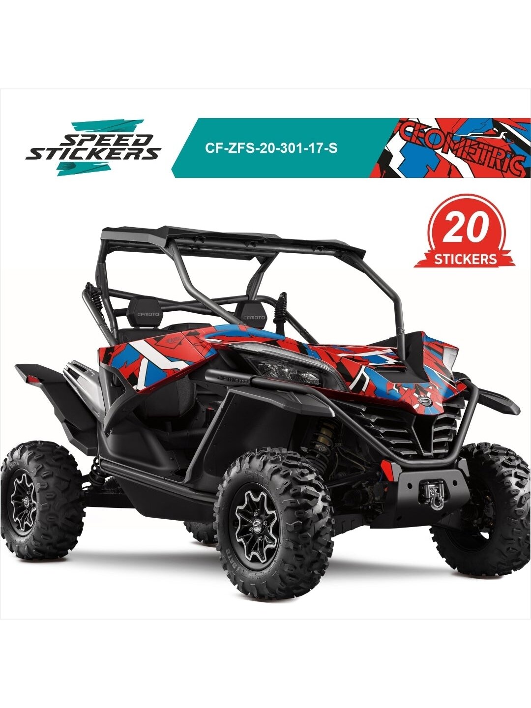 CFMOTO ZFORCE SPORT LIPDUKAI GEOMETRIC RED BLUE