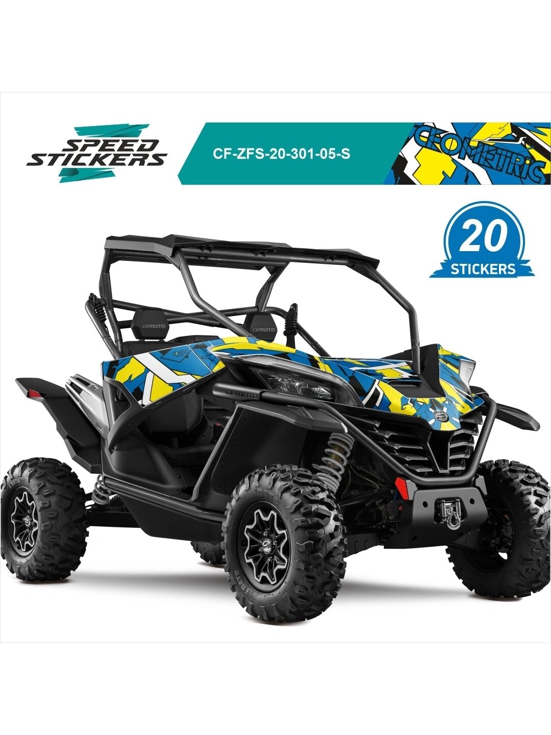 CFMOTO ZFORCE SPORT LIPDUKAI GEOMETRIC YELLOW BLUE CFMOTO ZFORCE SPORT LIPDUKAI GEOMETRIC YELLOW BLUE