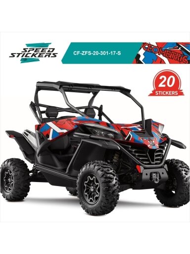 CFMOTO ZFORCE SPORT LIPDUKAI GEOMETRIC RED BLUE