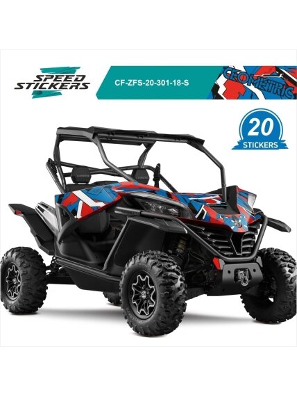 CFMOTO ZFORCE SPORT LIPDUKAI GEOMETRIC BLUE RED CFMOTO ZFORCE SPORT LIPDUKAI GEOMETRIC BLUE RED