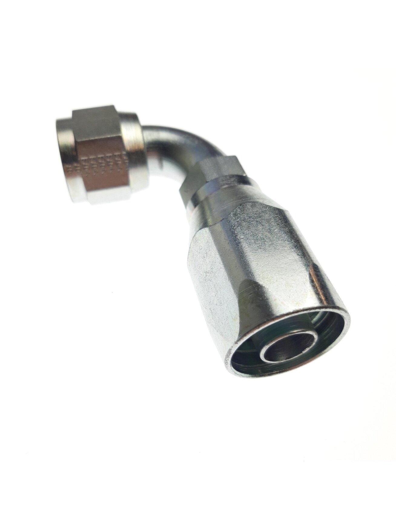 Fittings, Pipe and Hose: (T) Reusable Hose Fitting (-10 FJIC Swivel, 90°) Fittings, Pipe and Hose: (T) Reusable Hose Fitting (-10 FJIC Swivel, 90°)