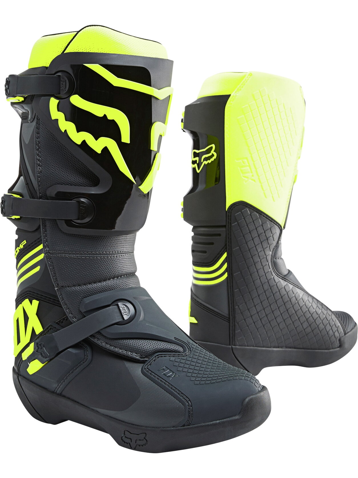 FOX Comp Boot - BLACK/YELLOW MX