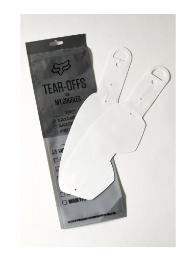 FOX Mx20 Airspace/Main Standard Roll Off Tear Off - 20Pk - OS, Clear MX24