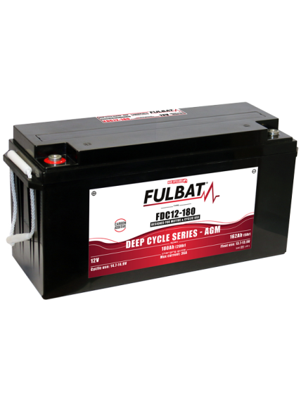 FULBAT Battery 12V/180Ah FDC12-180 Deep Cycle AGM Carbon, Linhai UTV Electric 1