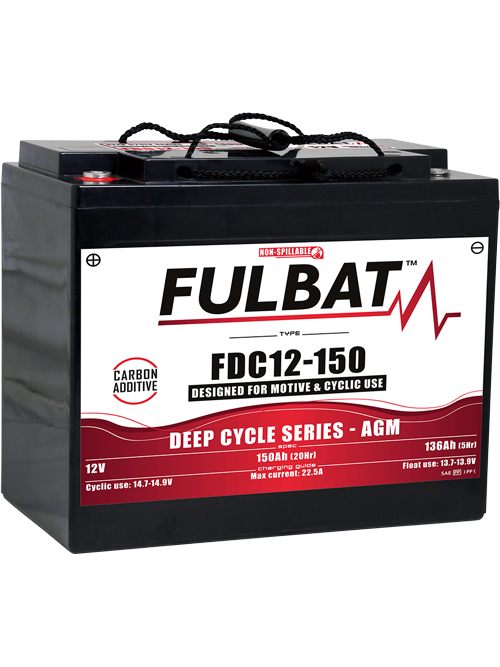 FULBAT Battery 12V/150Ah FDC12-150 Deep Cycle AGM Carbon