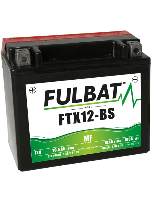FULBAT Battery 12V/10Ah FTX12-BS (YTX12-BS) ACCESS Tomahawk, MAX, SUZUKI, KAWASAKI
