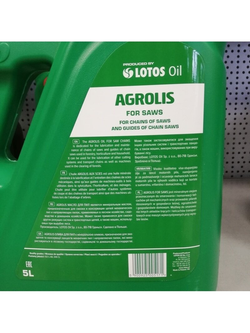 Grandininių pjūklų alyva AGROLIS 5 L. 1