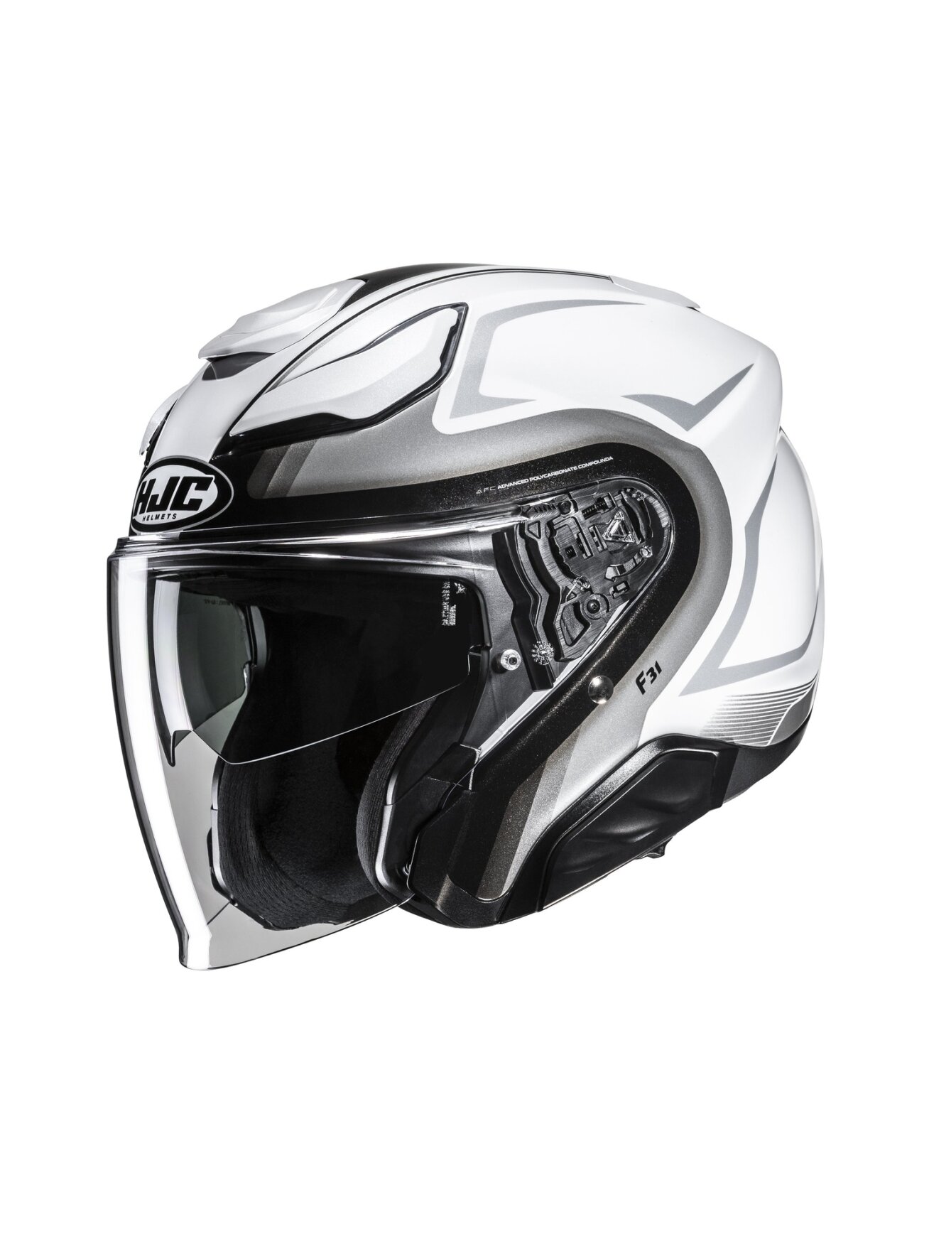 HJC Helmet F31 Bask White/Gray MC10