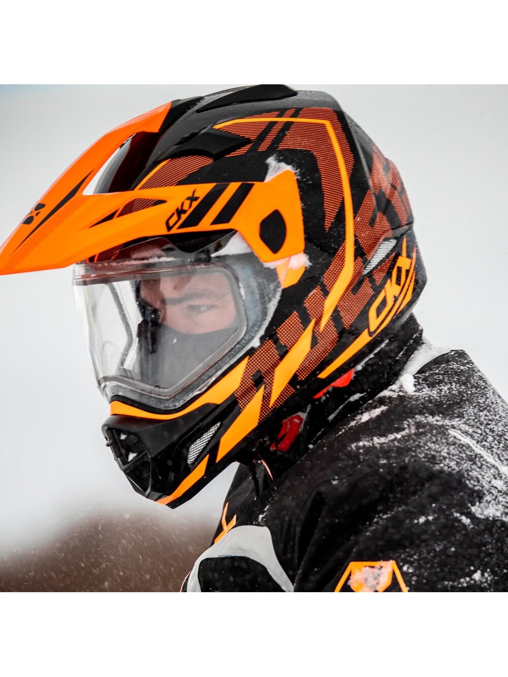 CKX Helmet QUEST RSV Moosek w electric visor Orange 4 CKX Helmet QUEST RSV Moosek w electric visor Orange 4