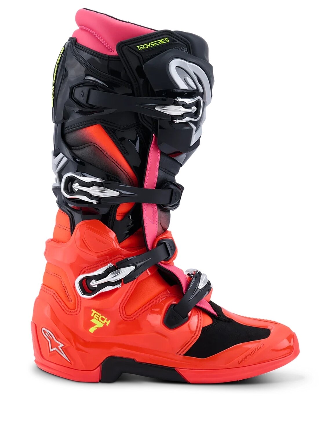 Alpinestars Boot Tech 7 Black/Red Fluo/Pink Fluo Alpinestars Boot Tech 7 Black/Red Fluo/Pink Fluo