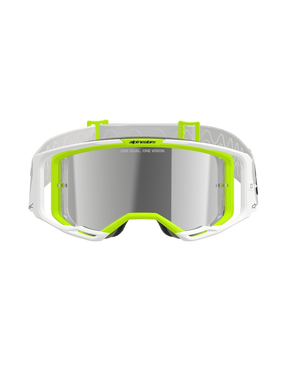 Alpinestars Goggle Vision 8 WORDMARK WHITE YLLW FLUO Mirror SILVER 1 Alpinestars Goggle Vision 8 WORDMARK WHITE YLLW FLUO Mirror SILVER 1