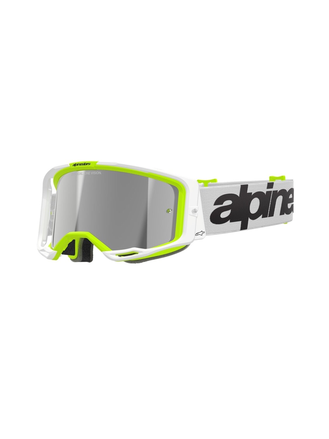 Alpinestars Goggle Vision 8 WORDMARK WHITE YLLW FLUO Mirror SILVER Alpinestars Goggle Vision 8 WORDMARK WHITE YLLW FLUO Mirror SILVER