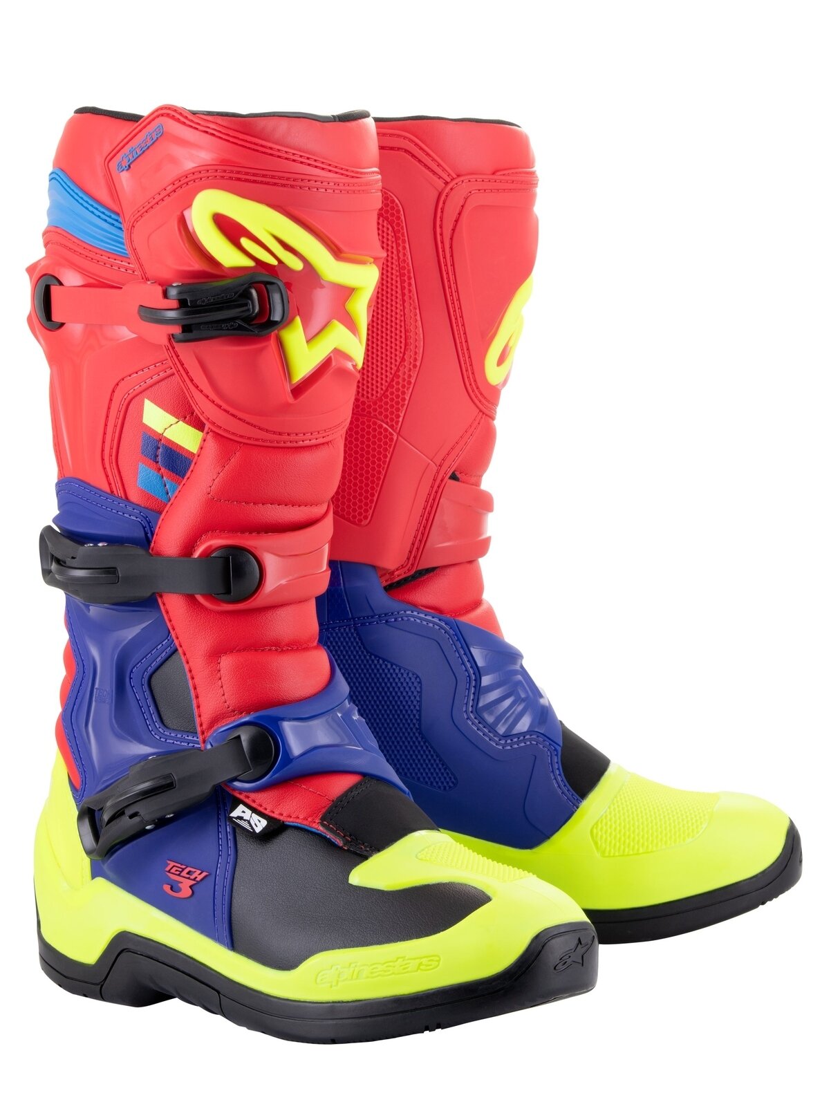 Alpinestars Boot Tech 3 Red/Blue/Yellow Fluo Alpinestars Boot Tech 3 Red/Blue/Yellow Fluo