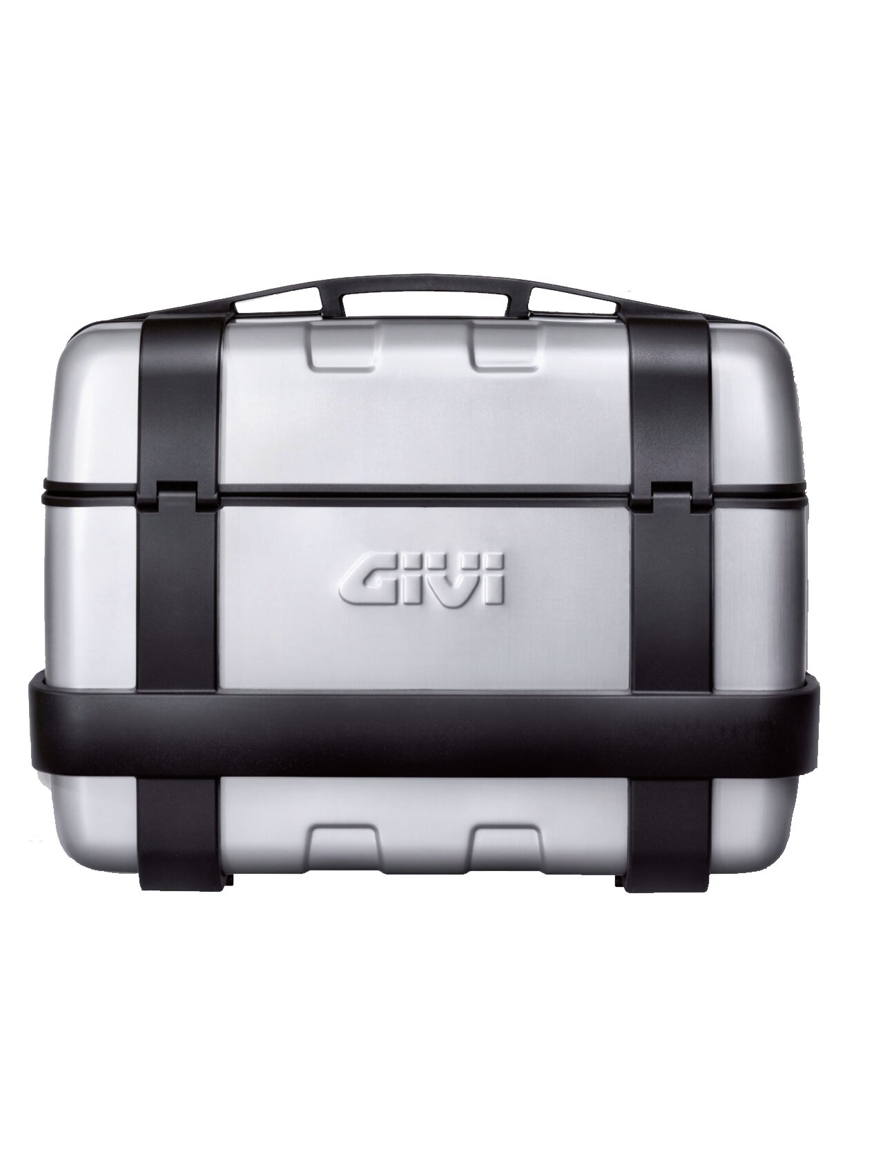 Givi 46 litre top-case black with aluminium finish with top opening Givi 46 litre top-case black with aluminium finish with top opening