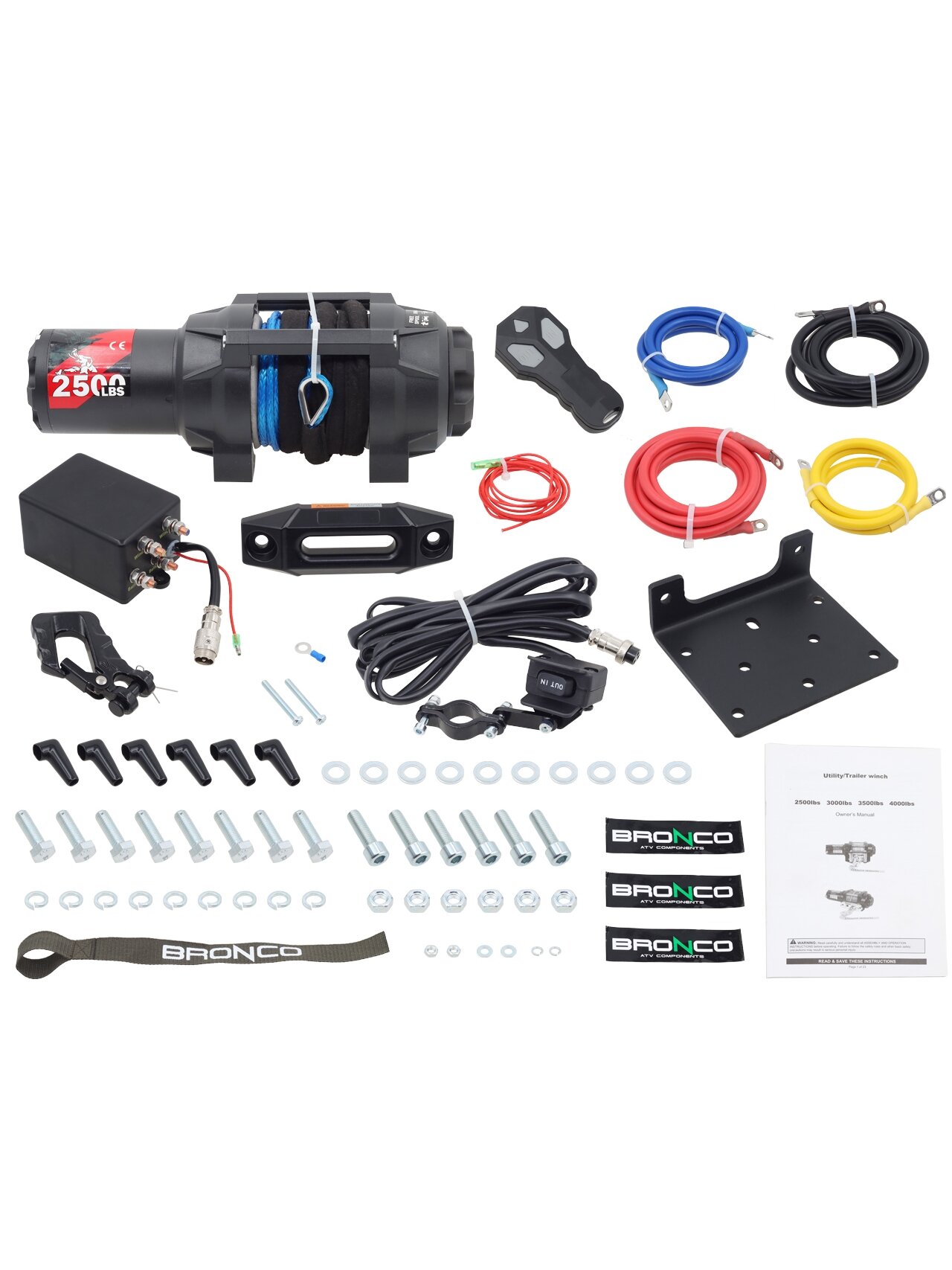 Bronco HDQS WINCH 2500 synthetic line remote control 1 Bronco HDQS WINCH 2500 synthetic line remote control 1