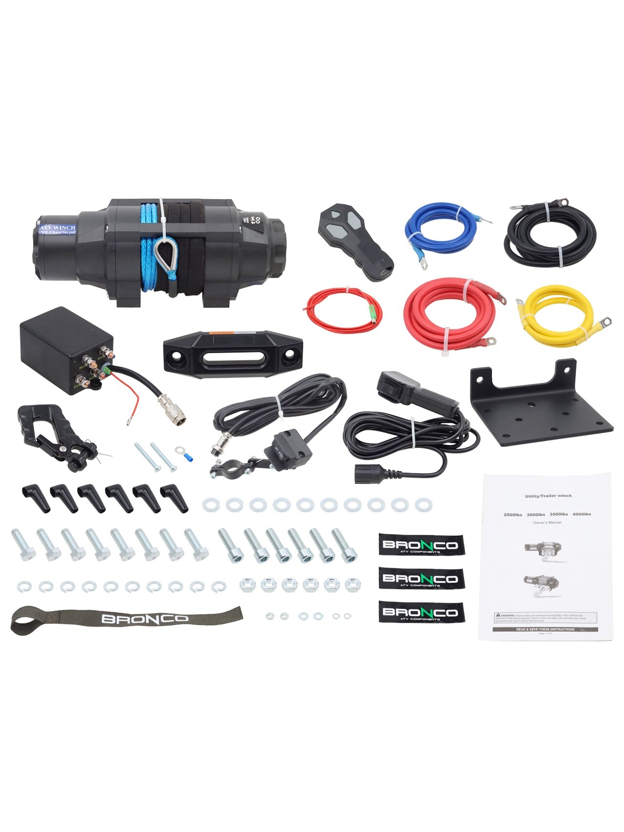 Bronco HDCS WINCH 3500 synthetic line remote control