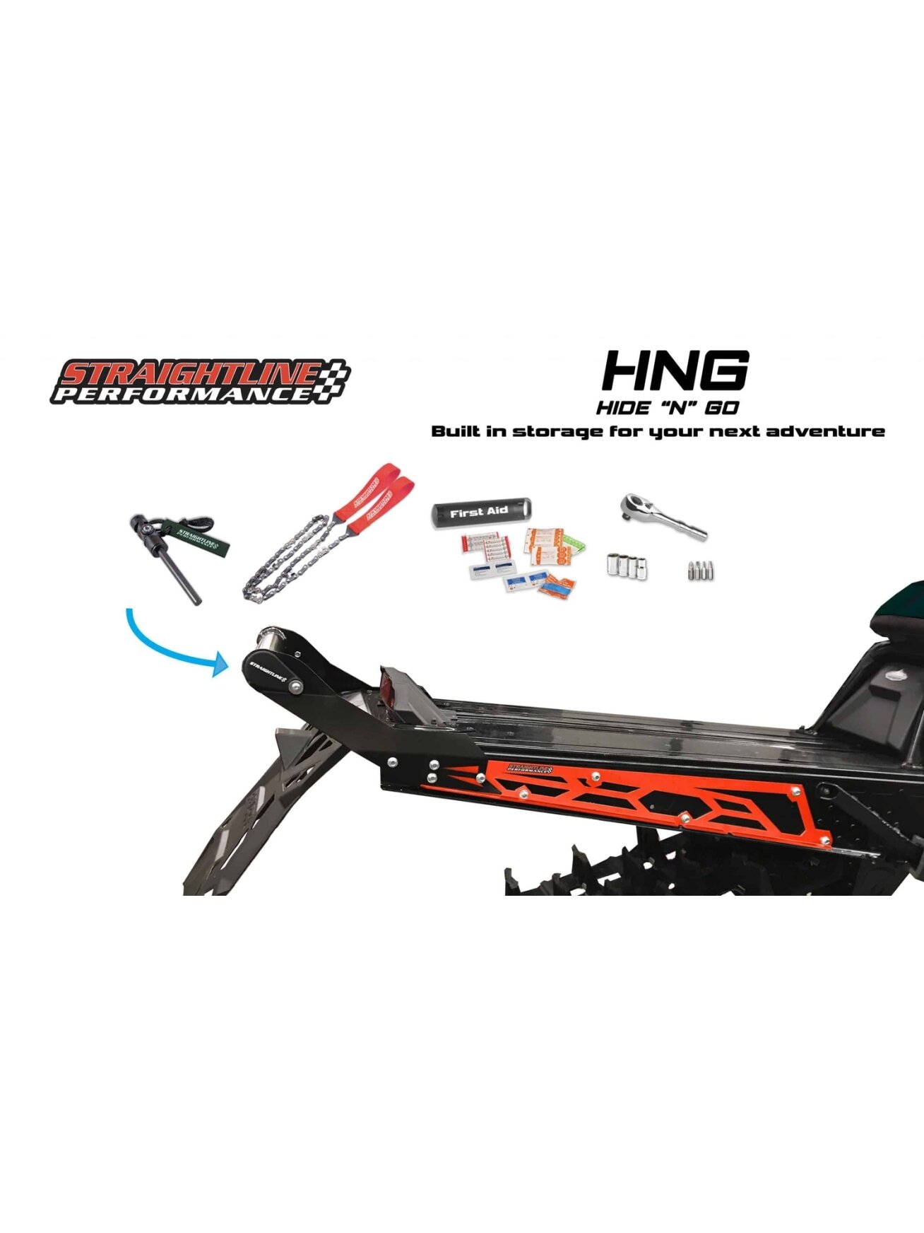 SPI Rear Bumper Hide'N"Go Polaris Matryx 155" Tunnel Black Handle/Black Plates 1