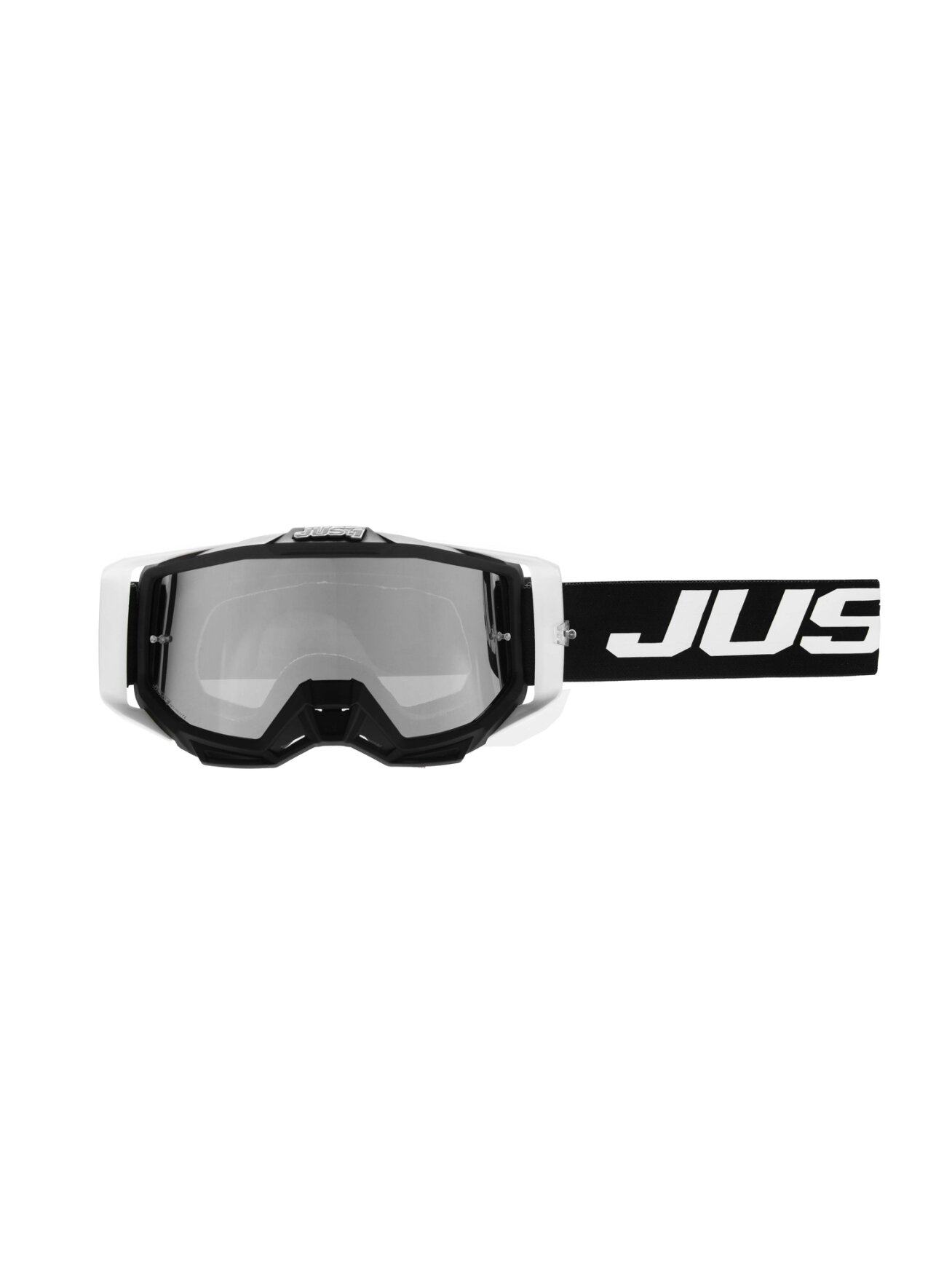 Just1 Goggle Iris 2.0 Logo White - Black Mirror Silver Lens Just1 Goggle Iris 2.0 Logo White - Black Mirror Silver Lens