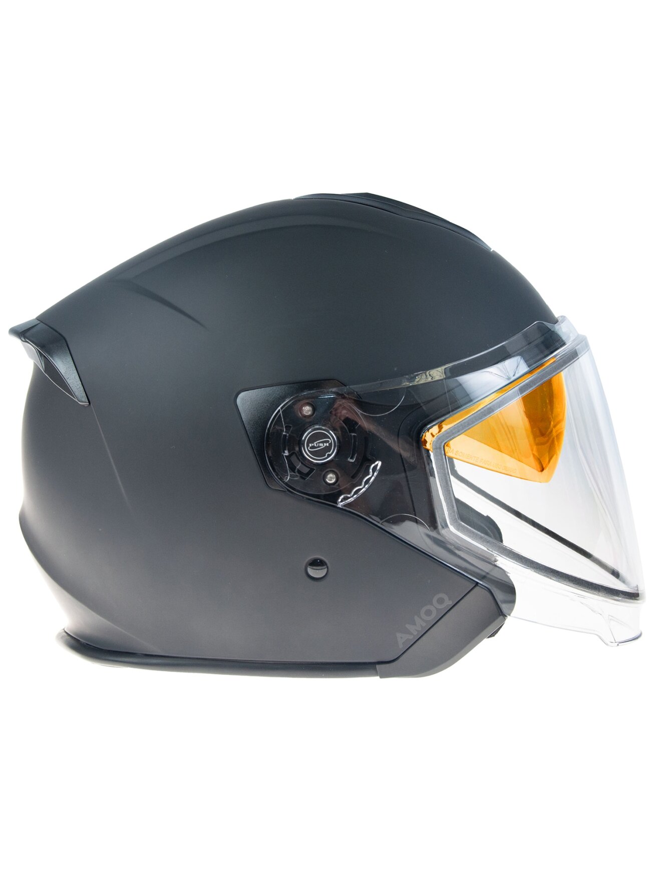 AMOQ Cluster double visor Jet Helmet Blackout