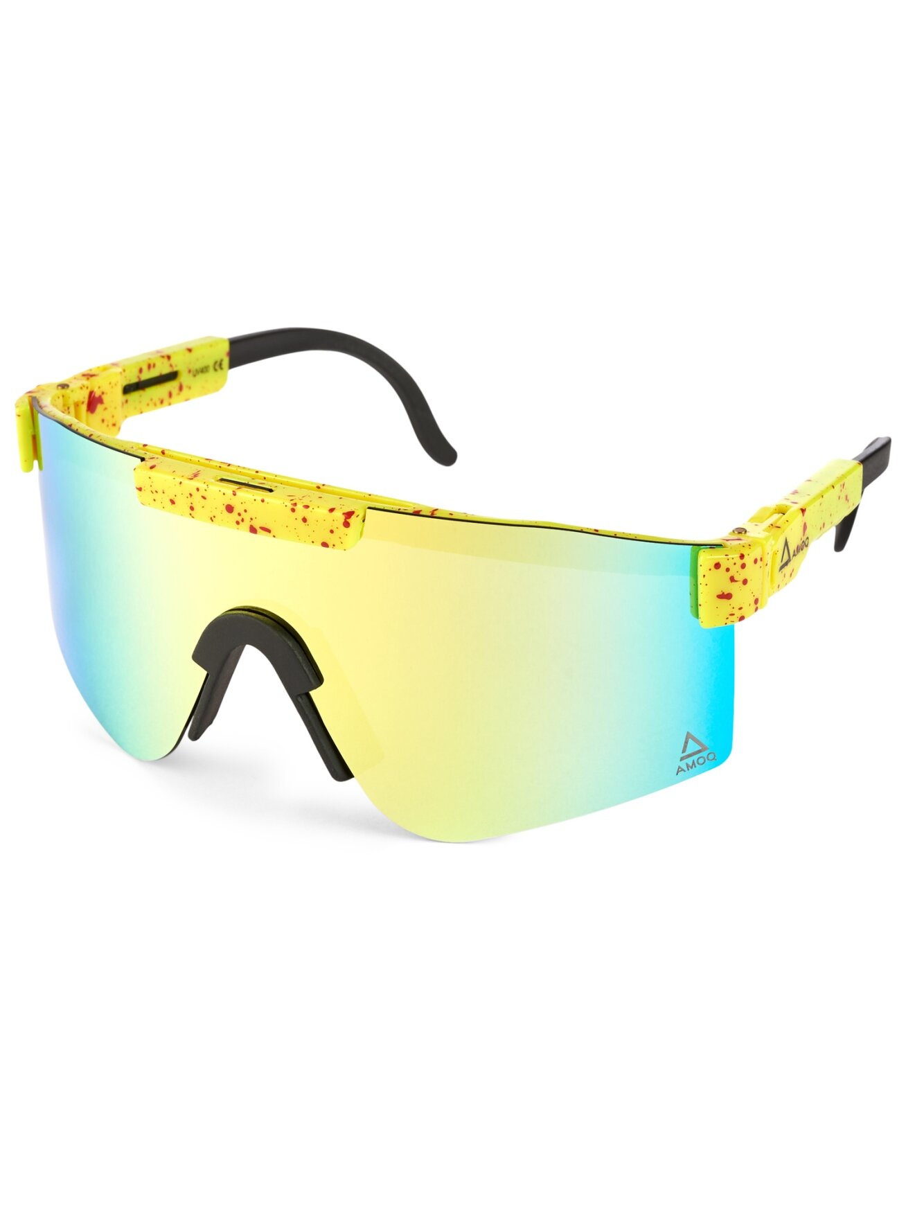 AMOQ Comet Sunglasses Yellow Splash - Orange Mirror