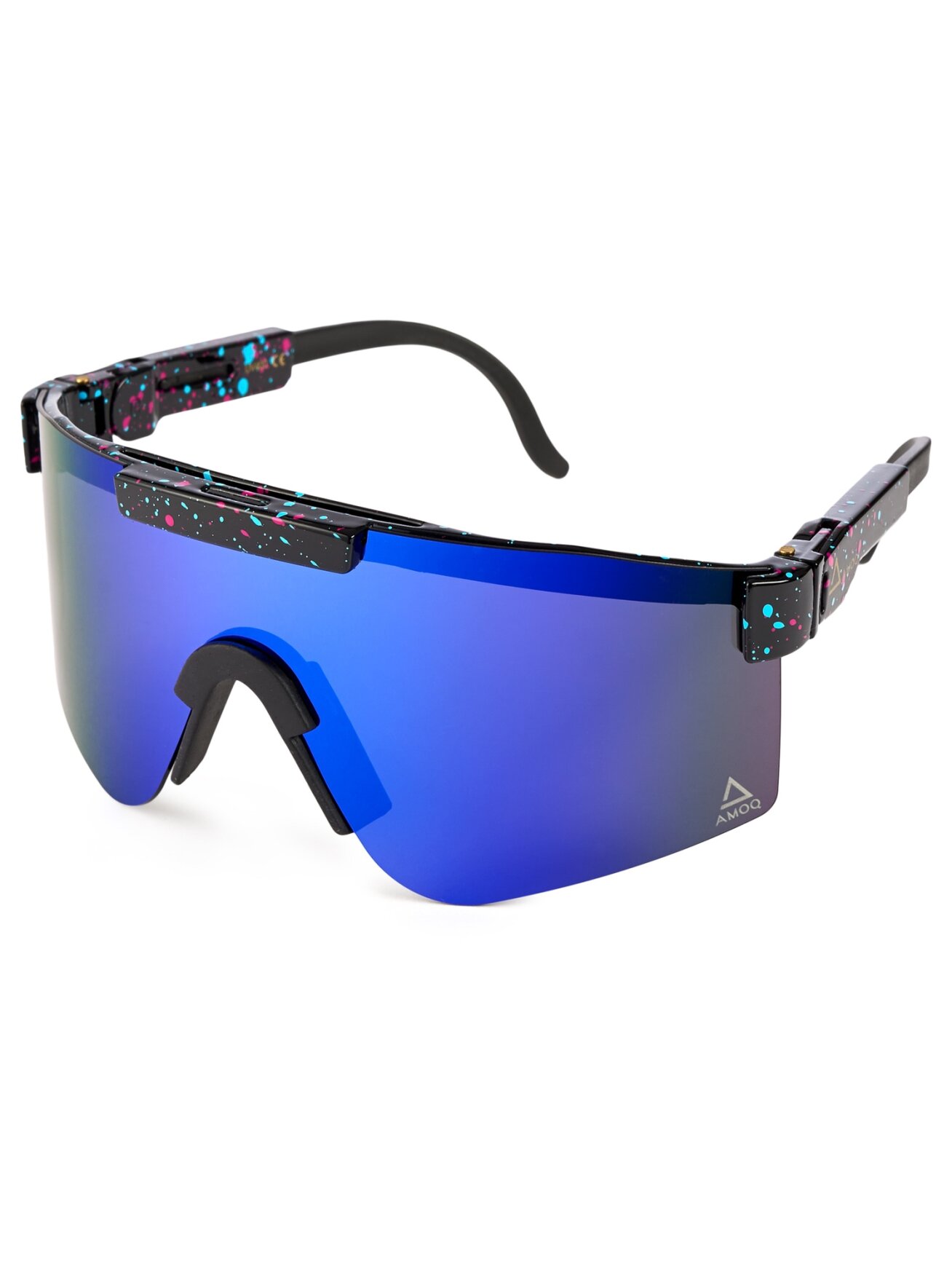 AMOQ Comet Sunglasses Black Splash - Blue Mirror AMOQ Comet Sunglasses Black Splash - Blue Mirror