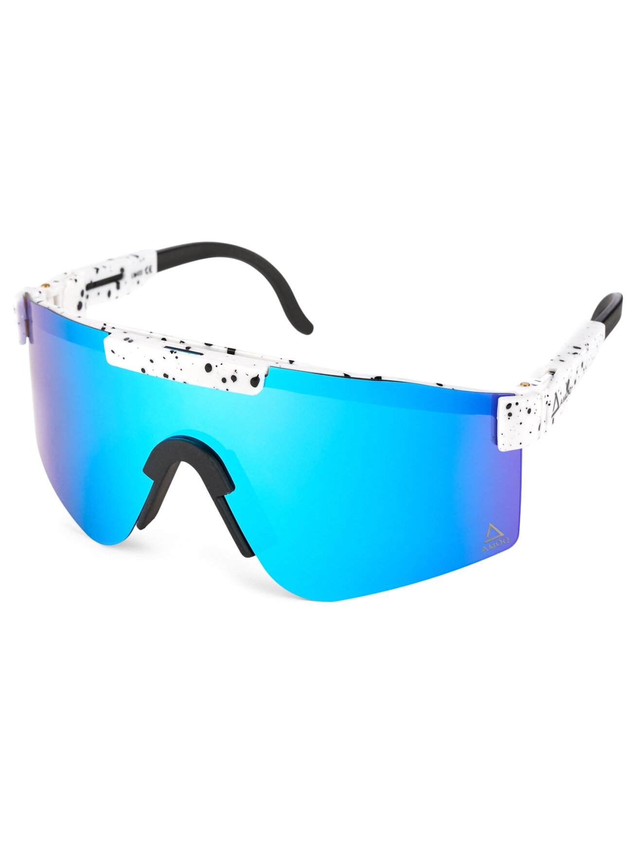 AMOQ Comet Sunglasses White Splash - Blue Mirror