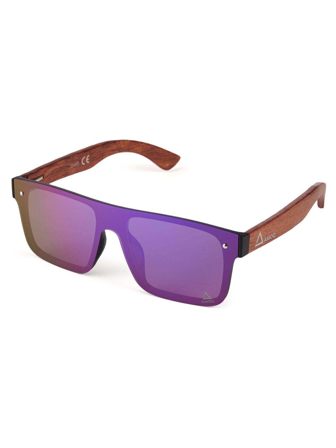 AMOQ Burst Sunglasses PLRZD Wood-Purple Red Mirror AMOQ Burst Sunglasses PLRZD Wood-Purple Red Mirror