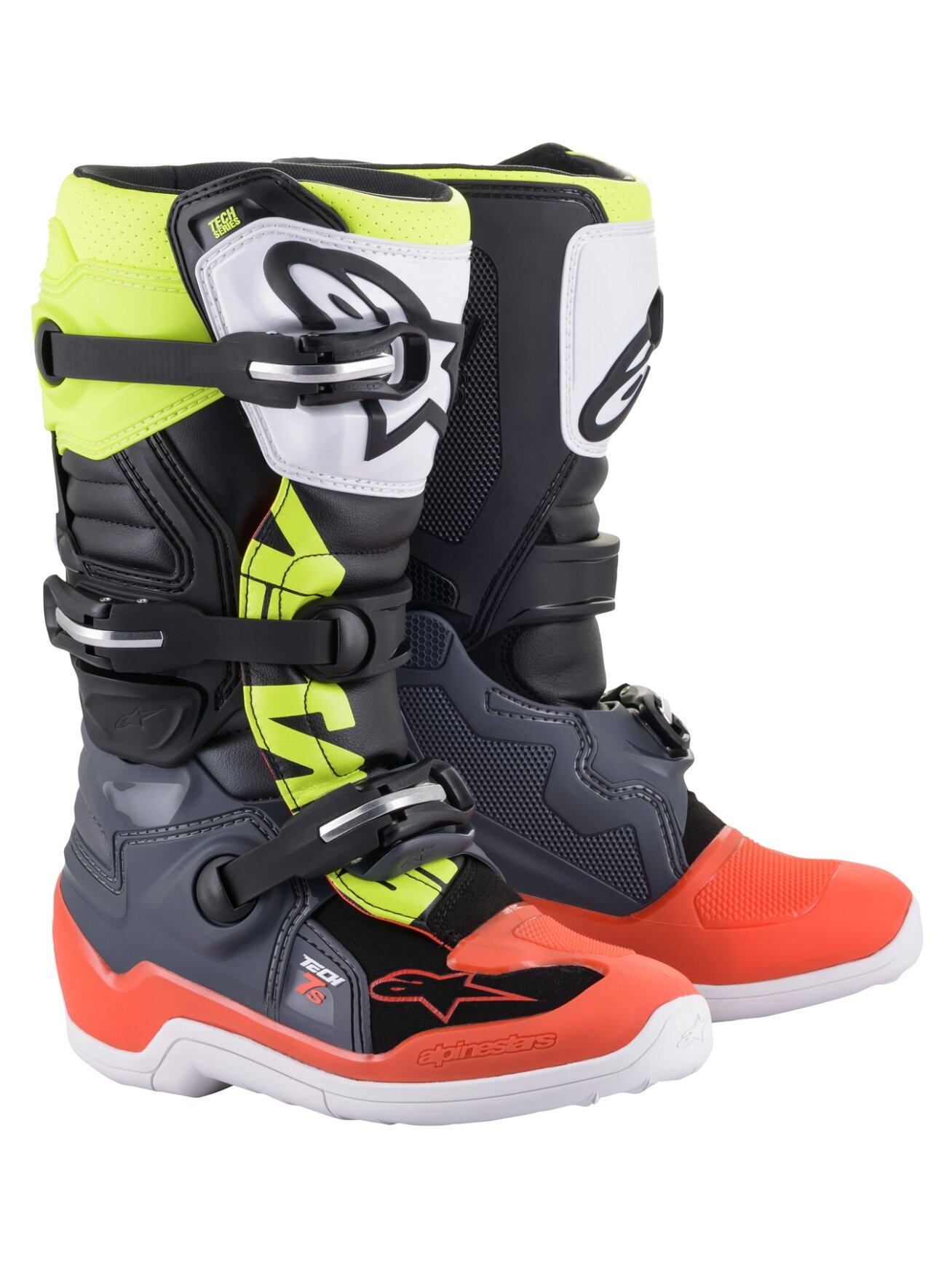 Alpinestars Boot Tech 7s junior Gr/Red/Yel Fluo Alpinestars Boot Tech 7s junior Gr/Red/Yel Fluo