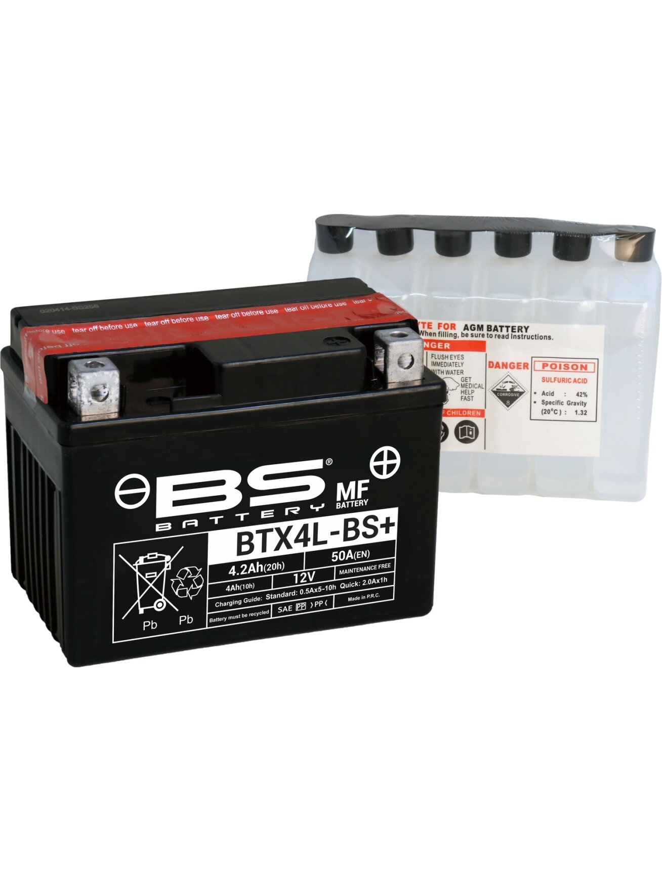 BS Battery BTX4L-BS+/BTZ5S-BS (cp) Maintenance Free 1