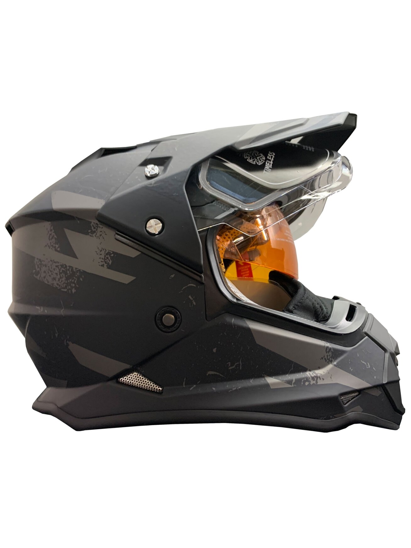 Timeless Snowtrail Chaos Snowmobile helmet, Adventure mattblack/grey