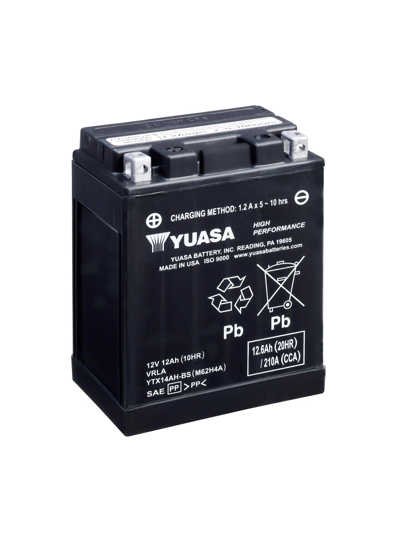 Yuasa Battery YTX14AH-BS (wc) factory activated