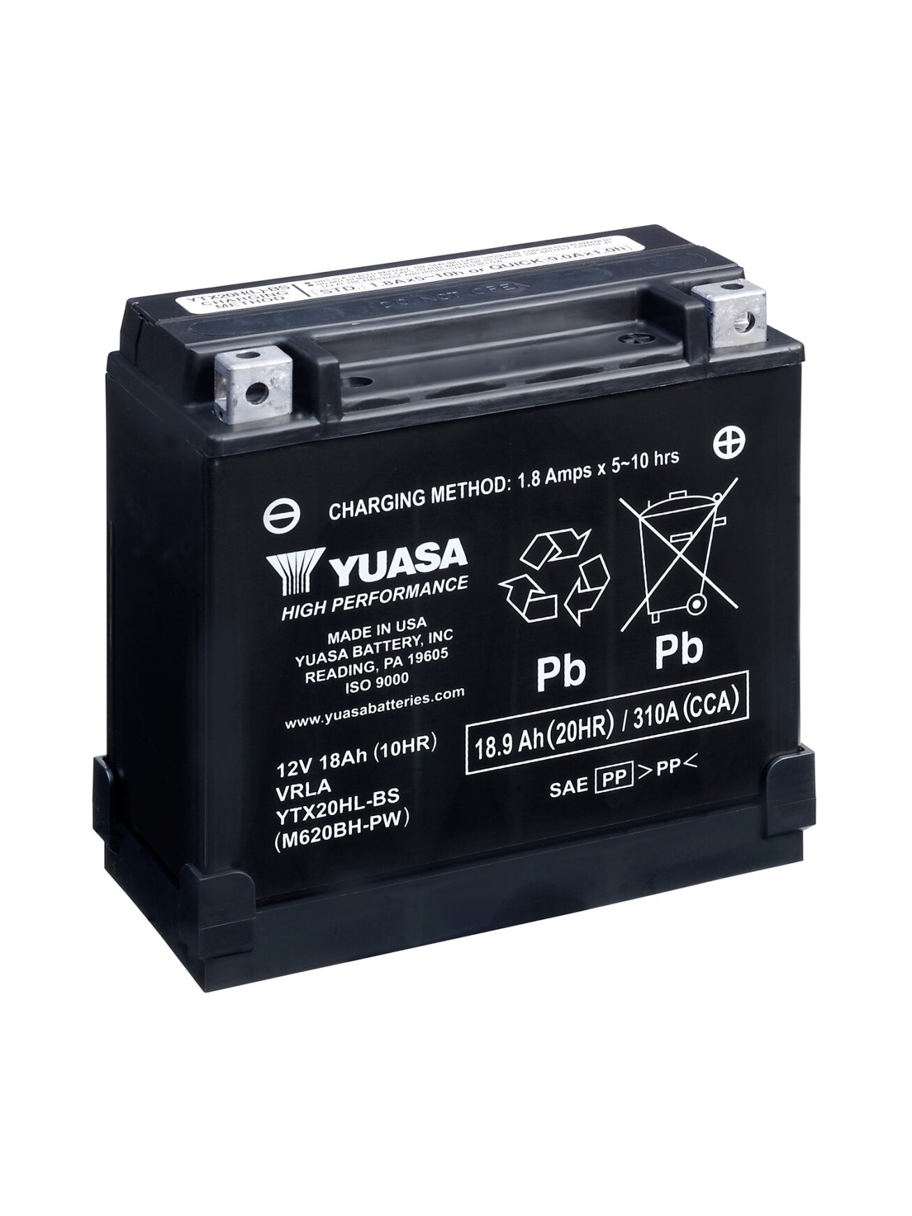 Yuasa Battery YTX20HL-BS-PW (cp) with acid pack