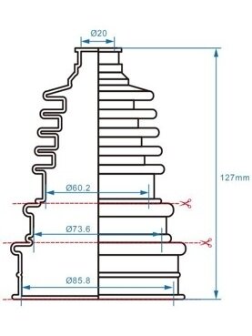 Bronco CV Boot kit universal 20 x 60/74/86 x 127mm 1 Bronco CV Boot kit universal 20 x 60/74/86 x 127mm 1