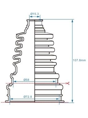 Bronco CV Boot kit universal 16 x 58/73 x 107mm 1