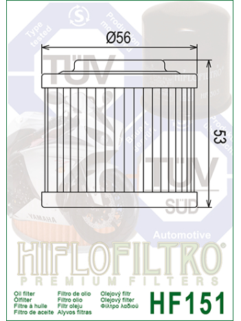 HiFlo oil filter HF151 1 HiFlo oil filter HF151 1