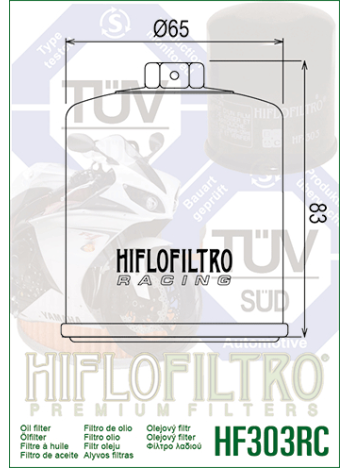 HiFlo oil filter HF303RC (Racing 17mm) 1 HiFlo oil filter HF303RC (Racing 17mm) 1